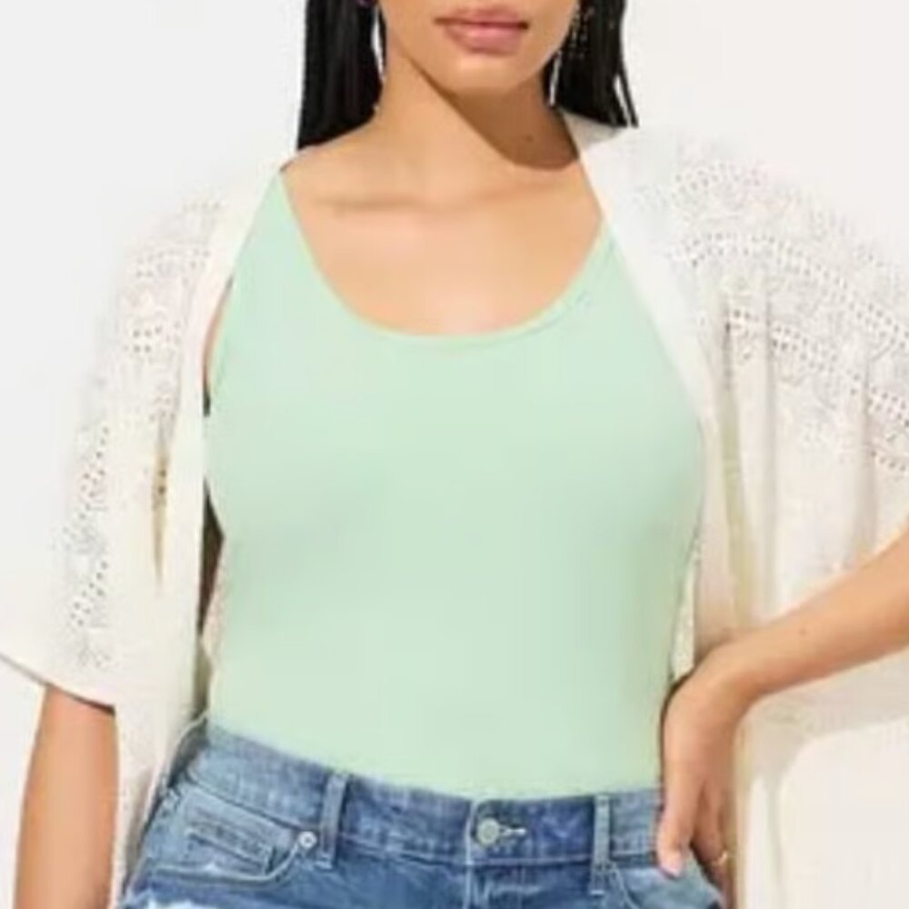 NWT Mint Green Ribbed Bodysuit Super Soft Tank Sleeveless